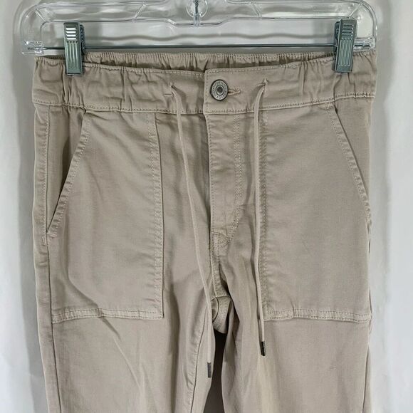 American Eagle Pants Womens 2 Beige Drawstring Next Level Stretch Cotton Blend - Picture 2 of 9